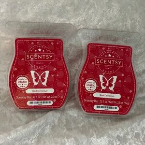 2- Scentsy Red Delicious Wax Bar Pair - Bright Red